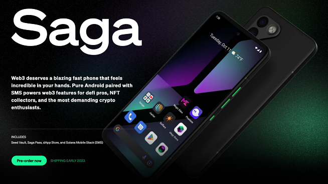 Web3スマホ」Solana Saga、予約開始。スナドラ8+Gen1、暗号資産