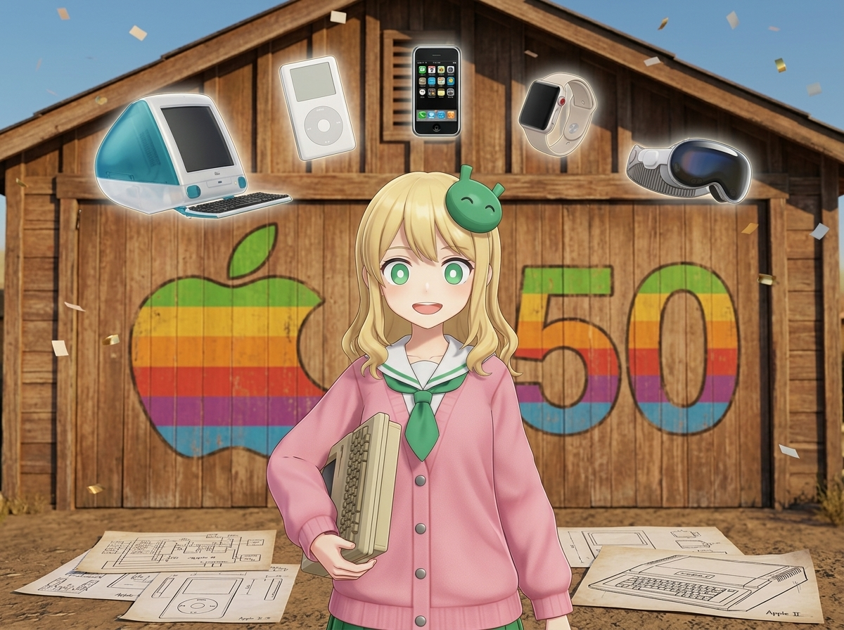 Apple設立50周年：各年代の象徴的な瞬間を振り返る