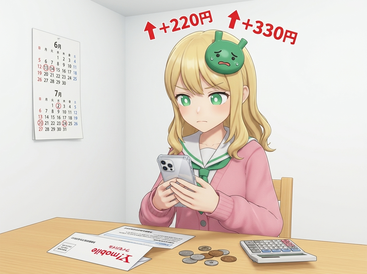 ワイモバイル月額基本使用料値上げ220〜330円既存契約者も対象