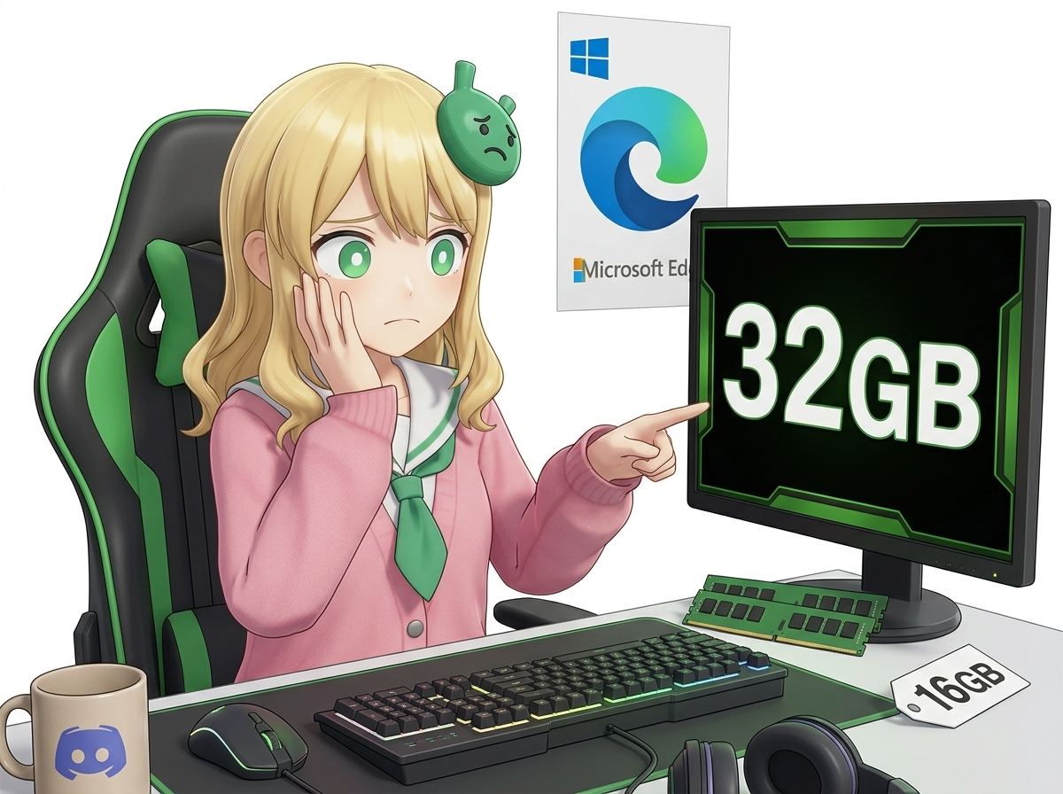 Microsoft、ゲーミングPCの推奨メモリを32GBに引き上げ。最小要件は4GBのまま