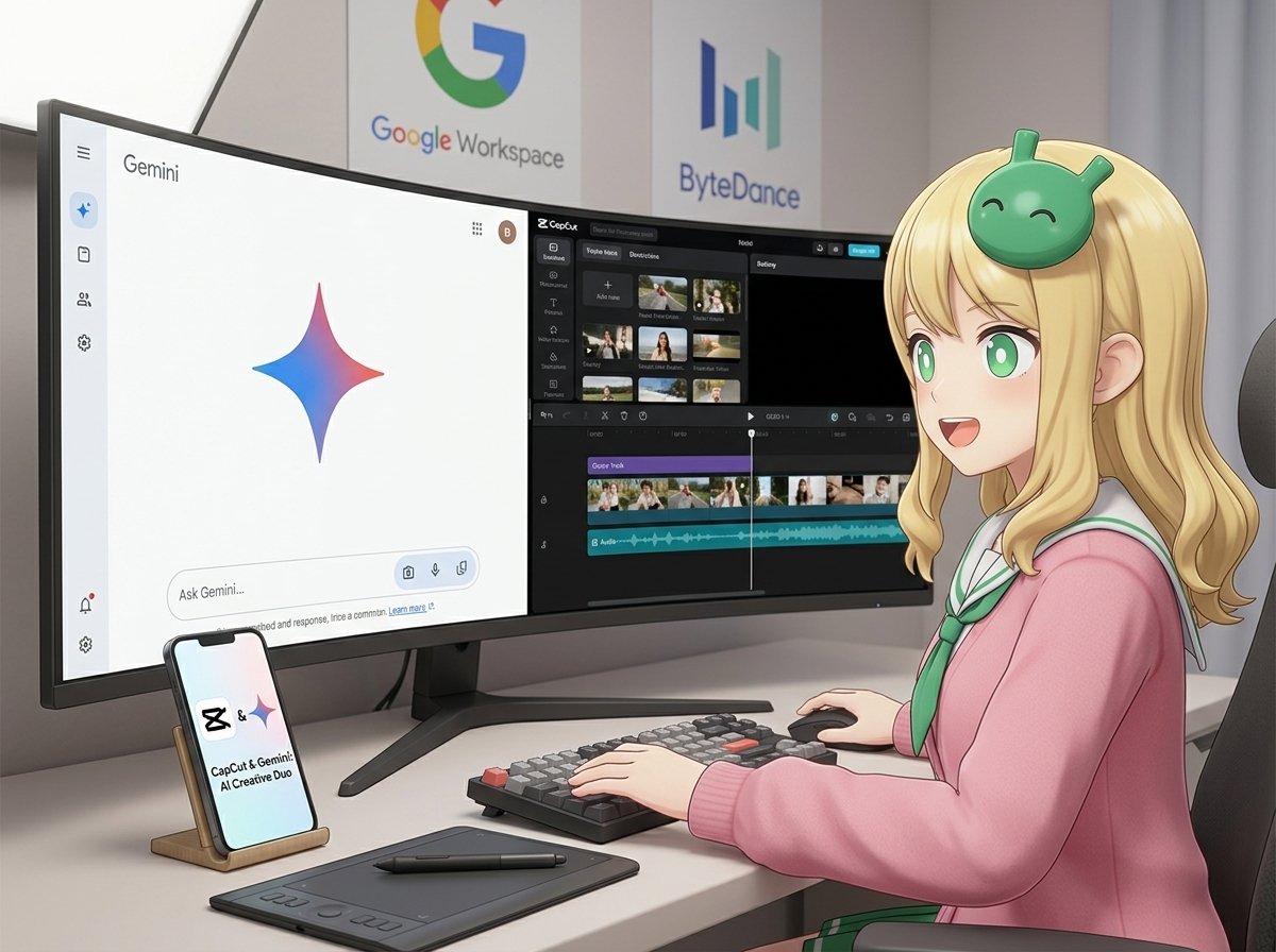 CapCutがGeminiアプリと連携、Gemini内で動画編集が可能に